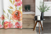 Load image into Gallery viewer, Floral Shower Curtain, Watercolor Roses, Large Print Flowers, Bathroom Decor