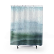 Load image into Gallery viewer, Blue Watercolor Shower Curtain
