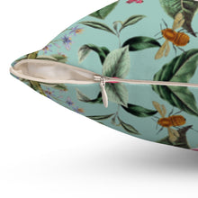 Load image into Gallery viewer, Aqua & Floral Pillow Cover