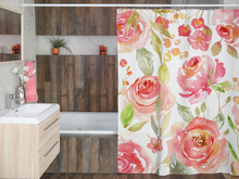 Load image into Gallery viewer, Rose Print Shower Curtain