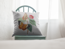Load image into Gallery viewer, Vintage Butterfly Print Pillow Cover, Pillow Cover Multiple Sizes, Concealed Zipper, Pillow Cover 14"x14", 16"x16", 18"x18", 20"x20"