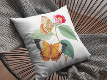 Load image into Gallery viewer, Vintage Butterfly Print Pillow Cover, Pillow Cover Multiple Sizes, Concealed Zipper, Pillow Cover 14"x14", 16"x16", 18"x18", 20"x20"