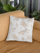 Load image into Gallery viewer, Gold Floral Pillow Cover