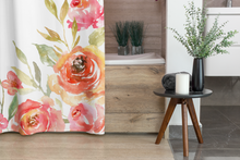 Load image into Gallery viewer, Floral Shower Curtain, Watercolor Roses, Large Print Flowers, Bathroom Decor
