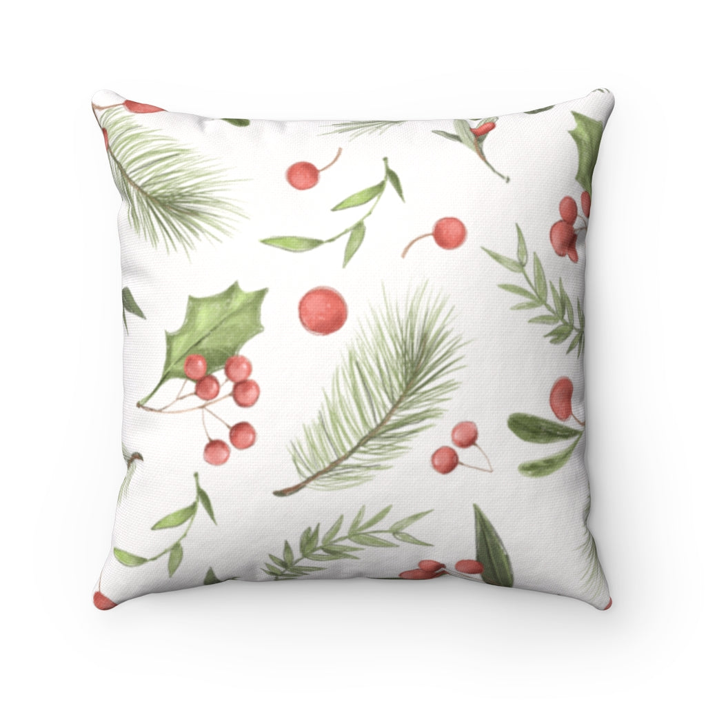 Holly & Berry Pillow Cover